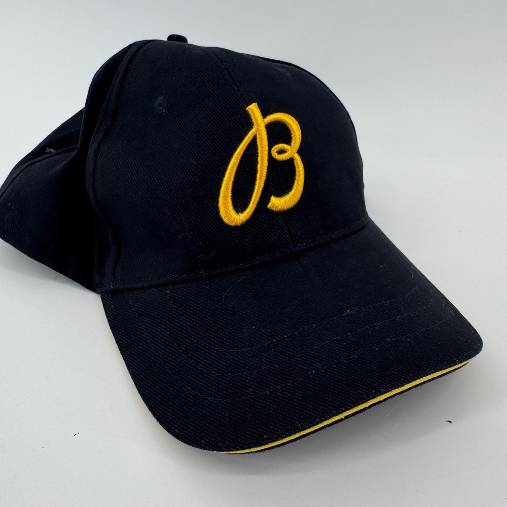 Breitling 1884 Black Organic Cotton Baseball Cap Yellow Embroidered Logo OSFA‎